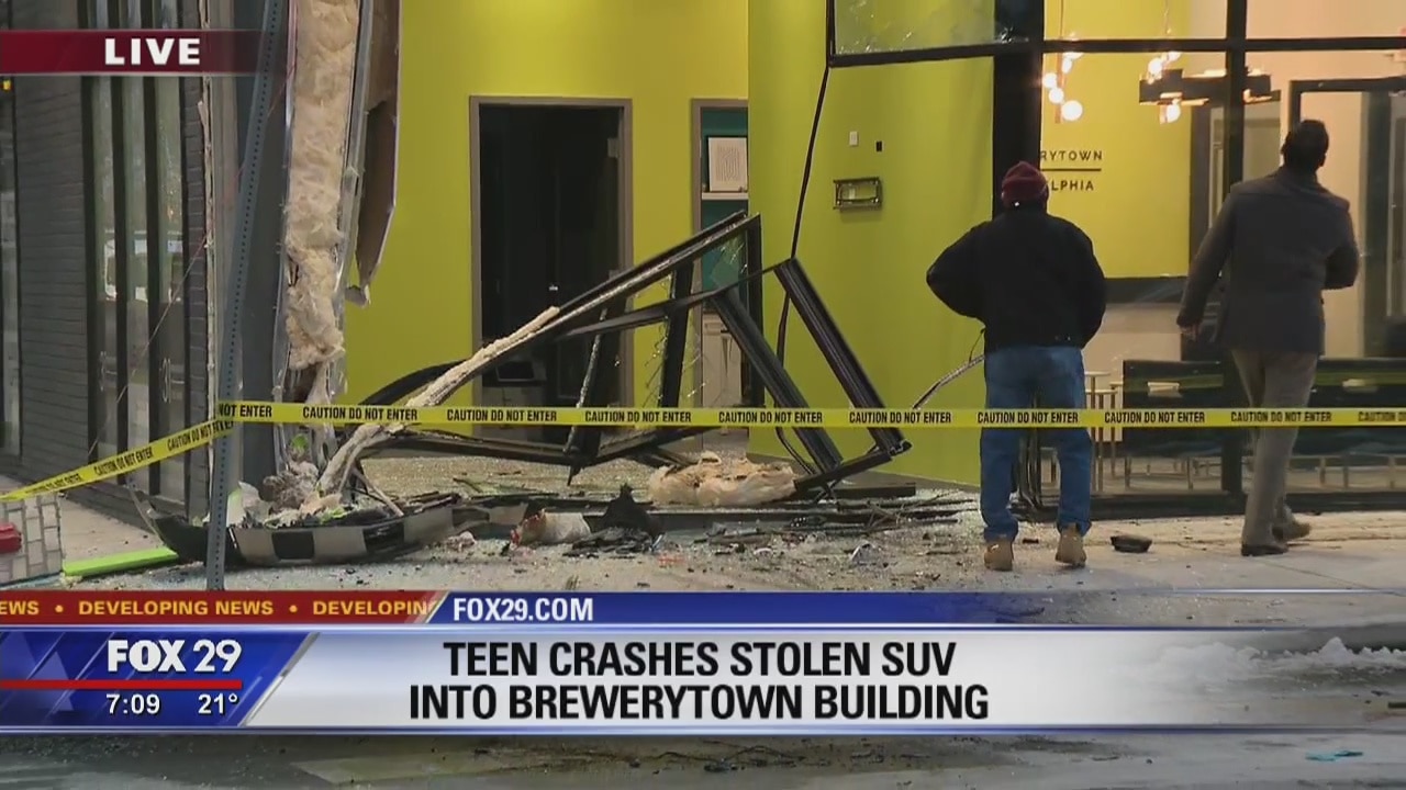 18-year-old crashes stolen SUV into Brewerytown building