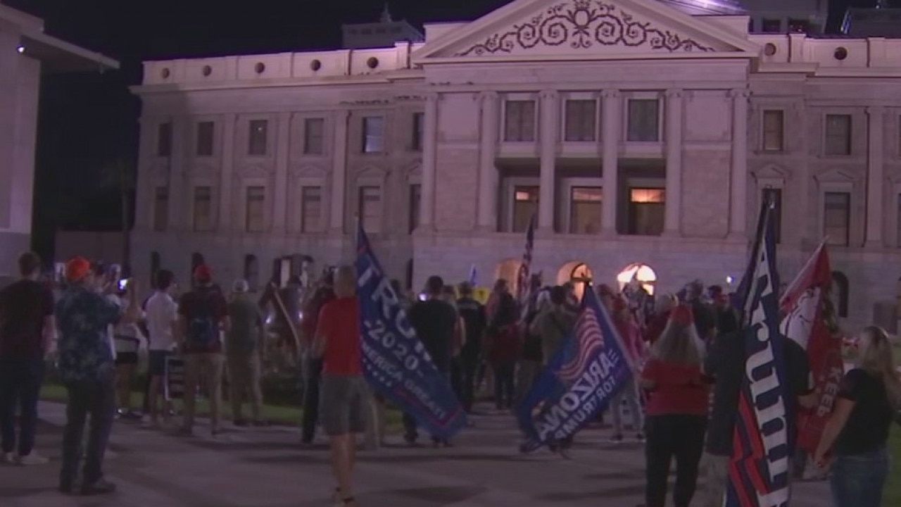 Phoenix Trump supporters chant '4 more years' at capitol as race remains undecided