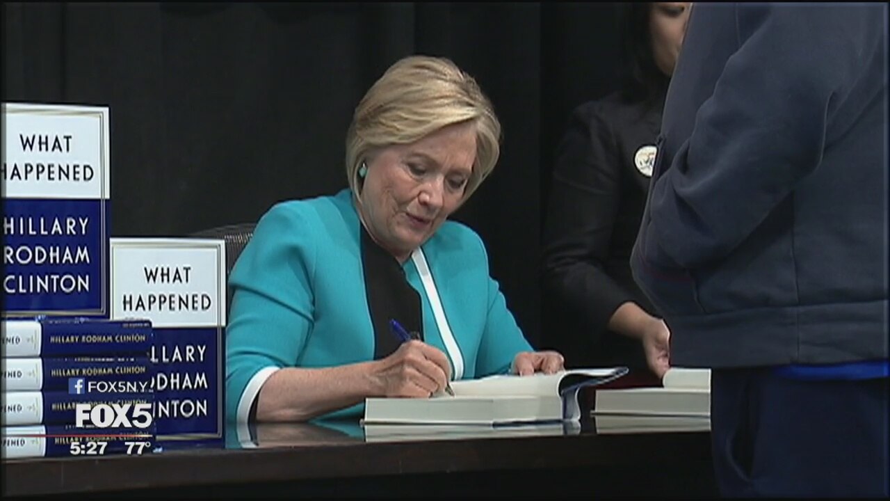 Hillary Clinton signs books in Manhattan