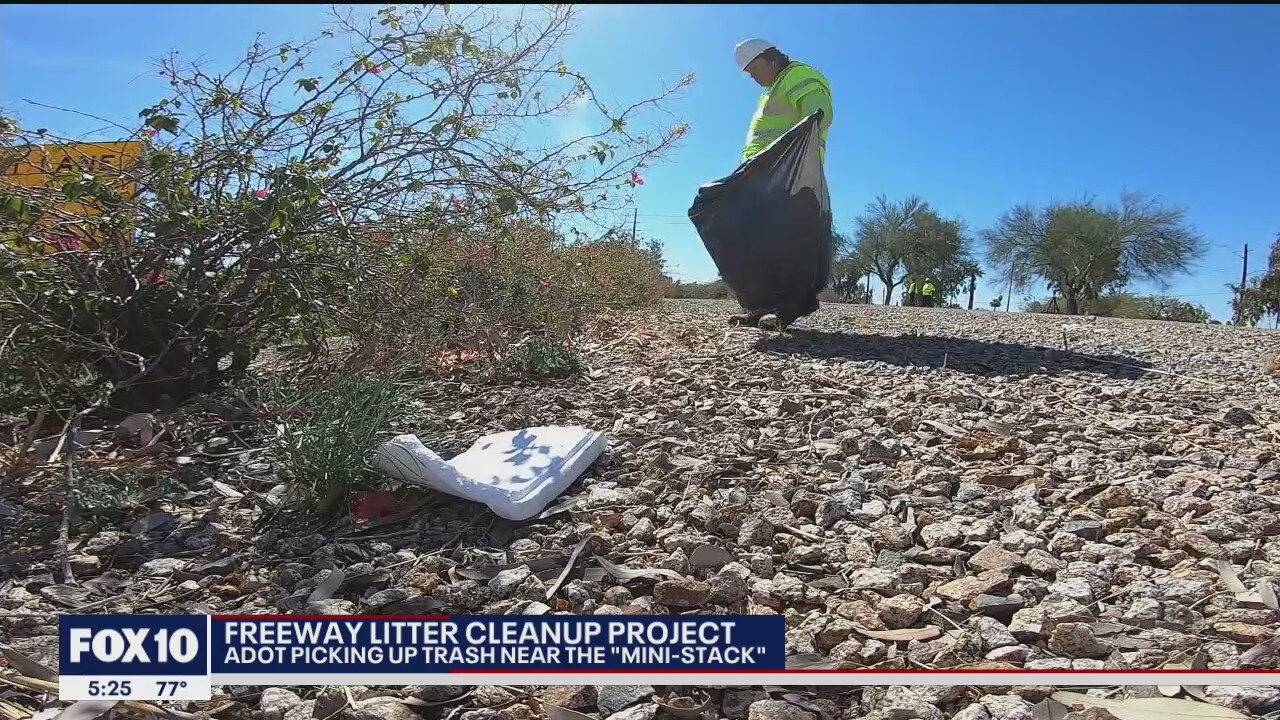 ADOT picking up trash near Mini Stack in Phoenix