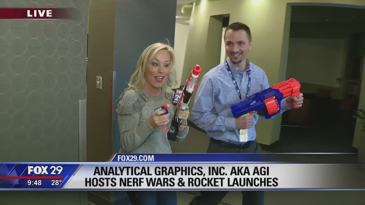 Jenn has fun at work at 'Analytical Graphics, Inc.'