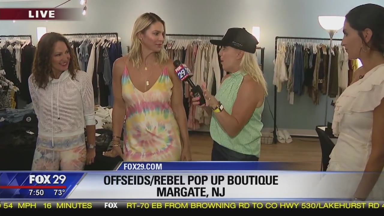 Jenn checks out beach fashion at the Off Seids Rebel Pop-Up Boutique