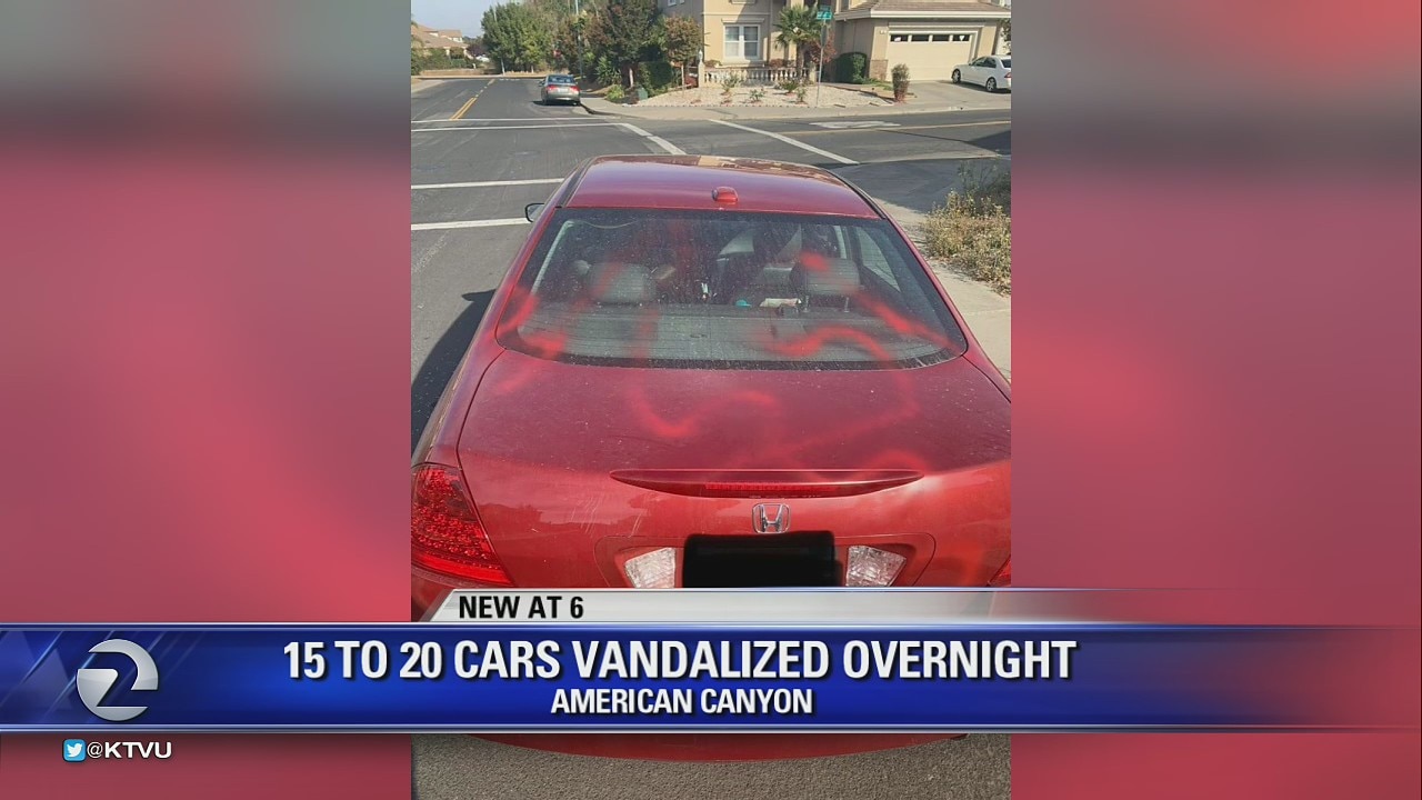 Car windows smashed, spray painted in American Canyon vandalism spree