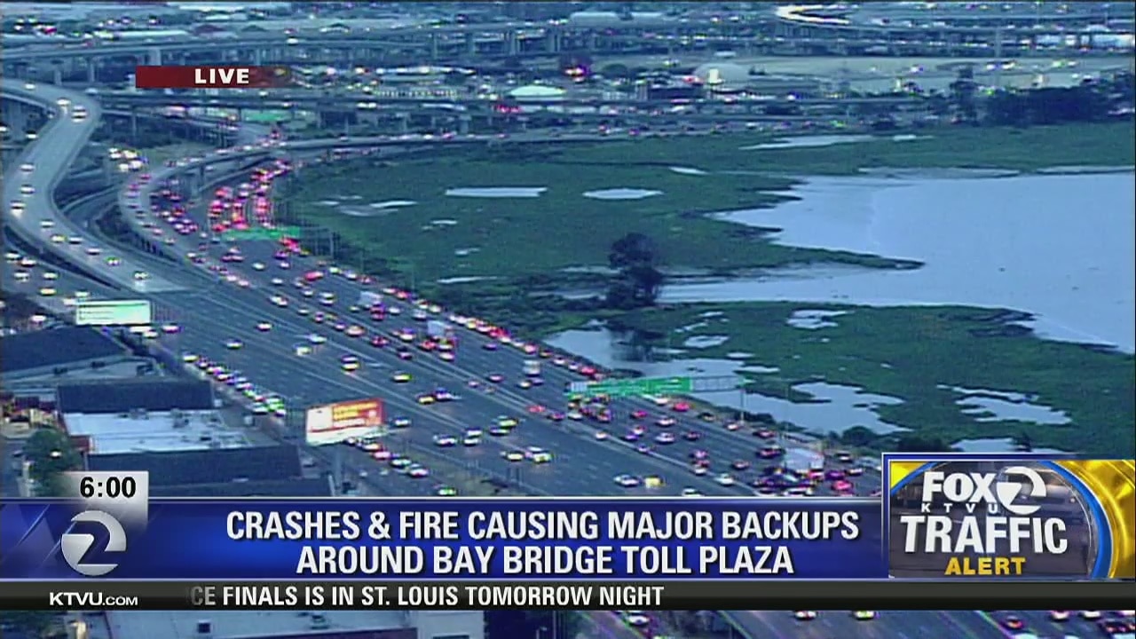 Traffic mess: Crash at Bay Bridge, tanker fire on MacArthur Maze