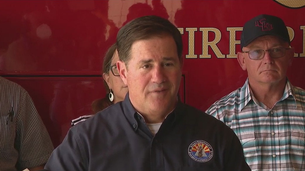 Governor Doug Ducey visits Gila Bend following deadly flooding