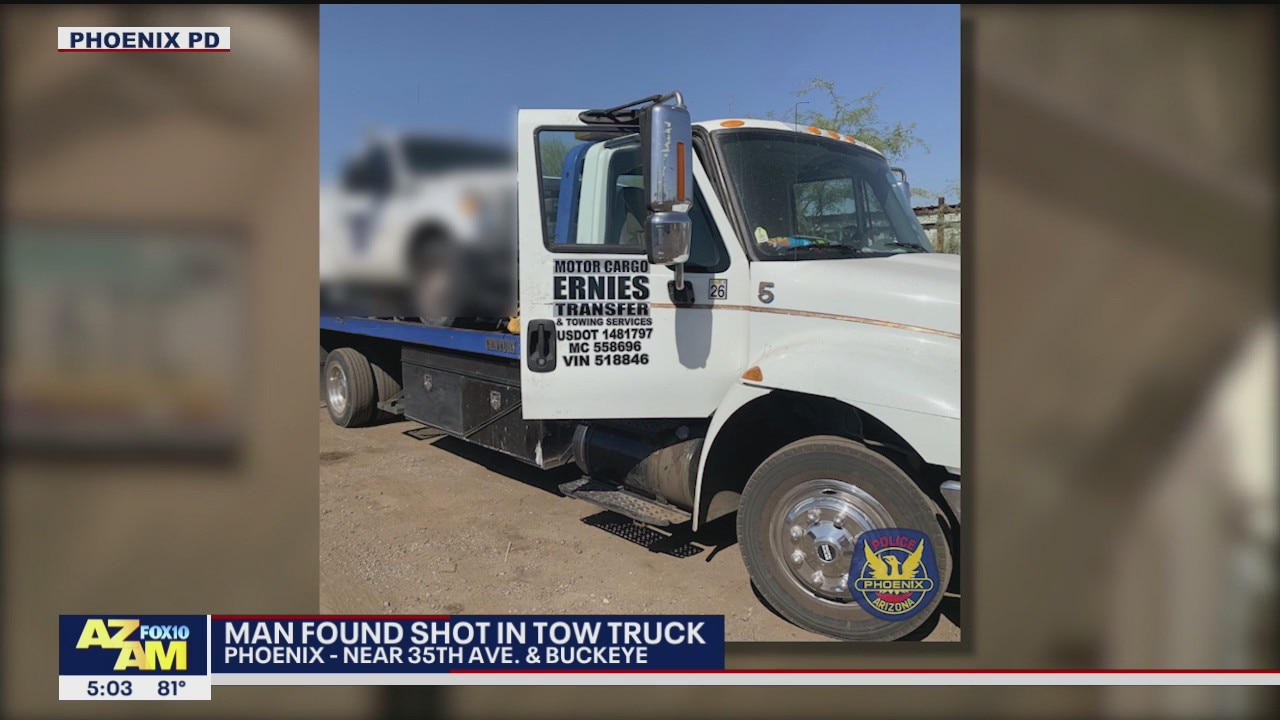 Man dies after being found shot inside Phoenix tow truck
