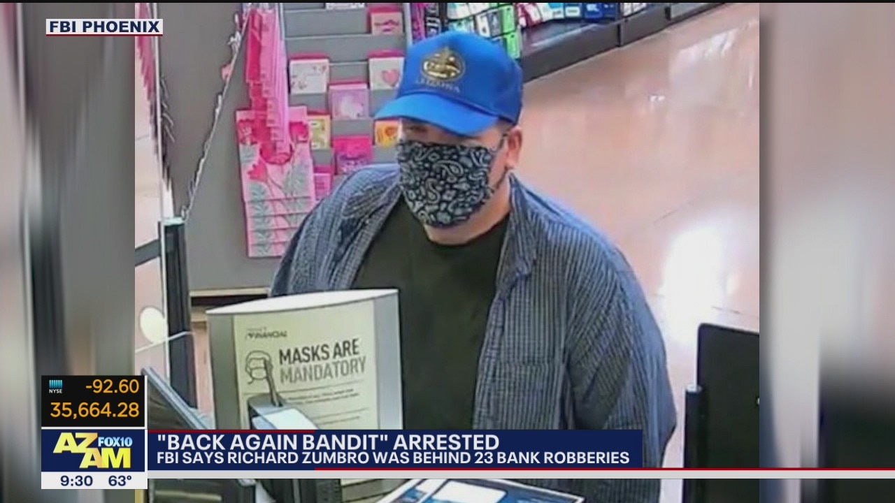 'Back Again Bandit': FBI arrests man accused of robbing 22 Arizona banks