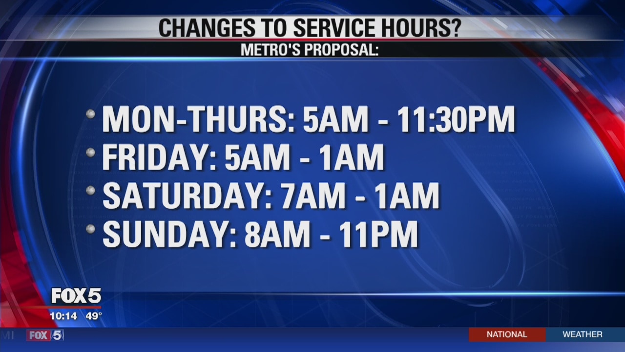 Metro time change proposal
