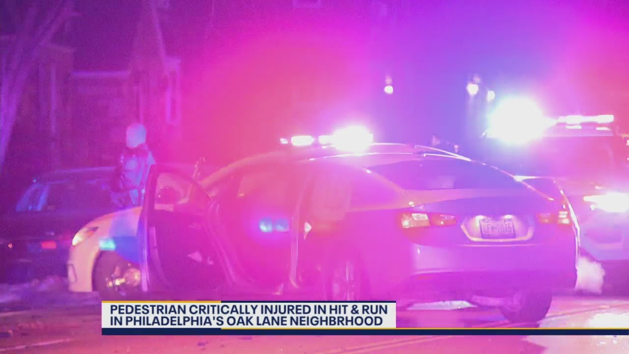 Pedestrian critically injured in hit and run in Oak Lane