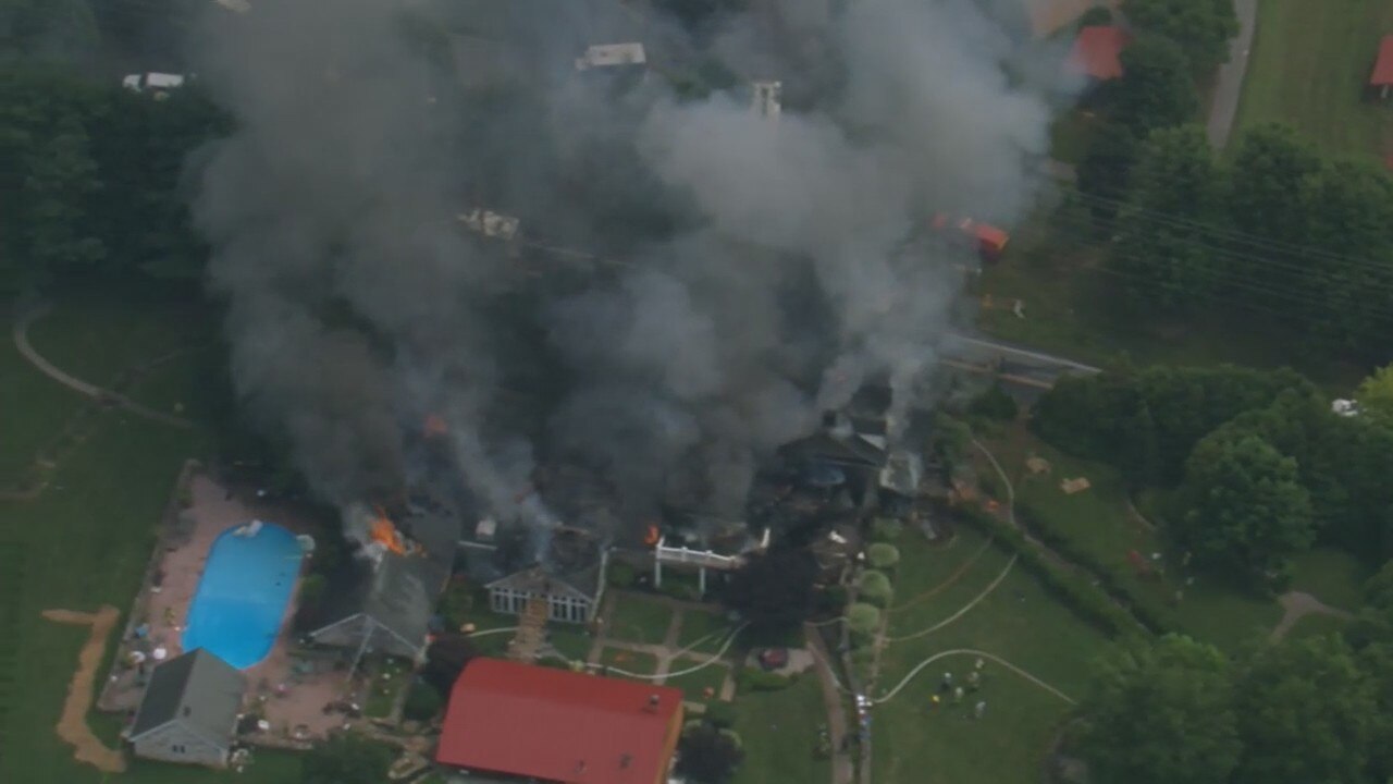 Firefighters battling house fire in Chester County