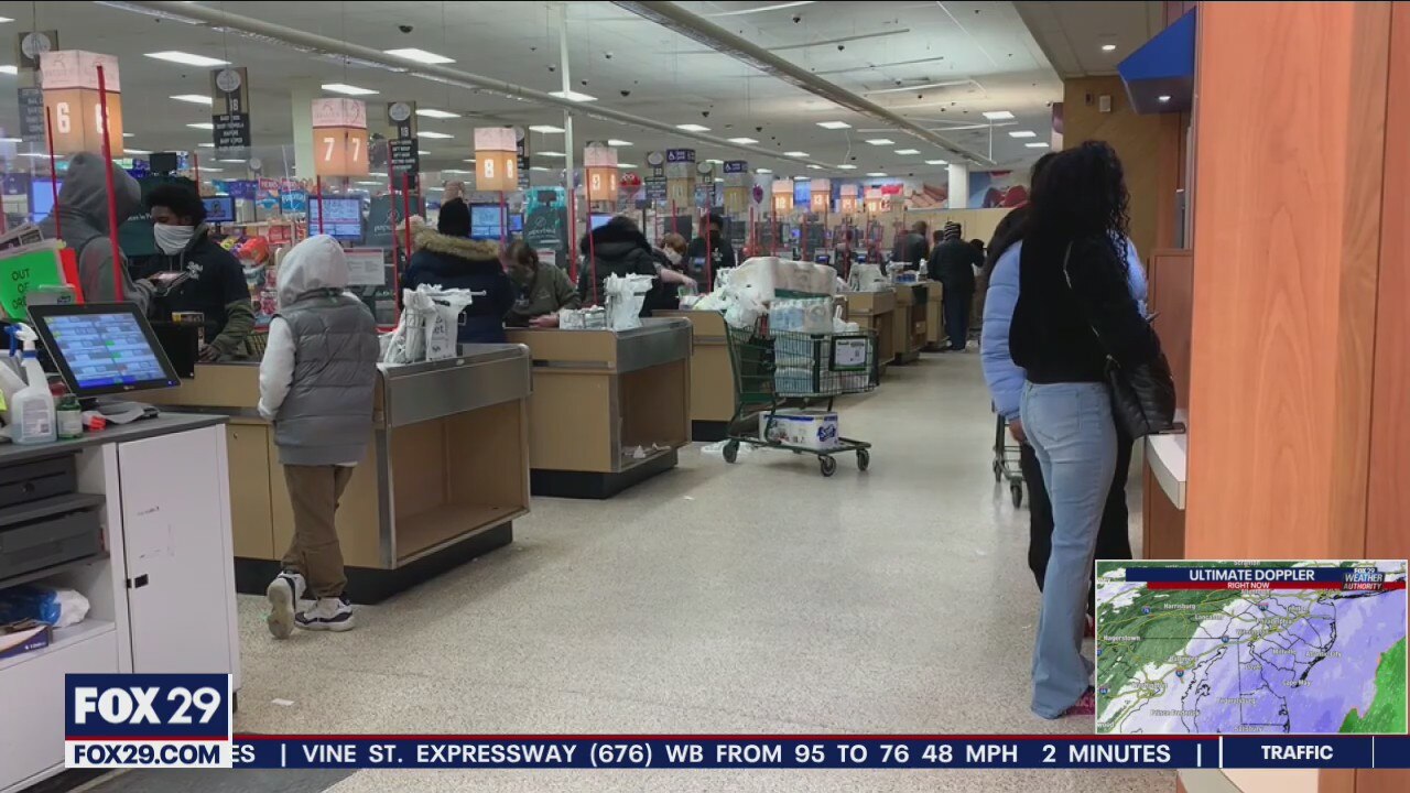 Locals dash to supermarket before hunkering down for nor'easter