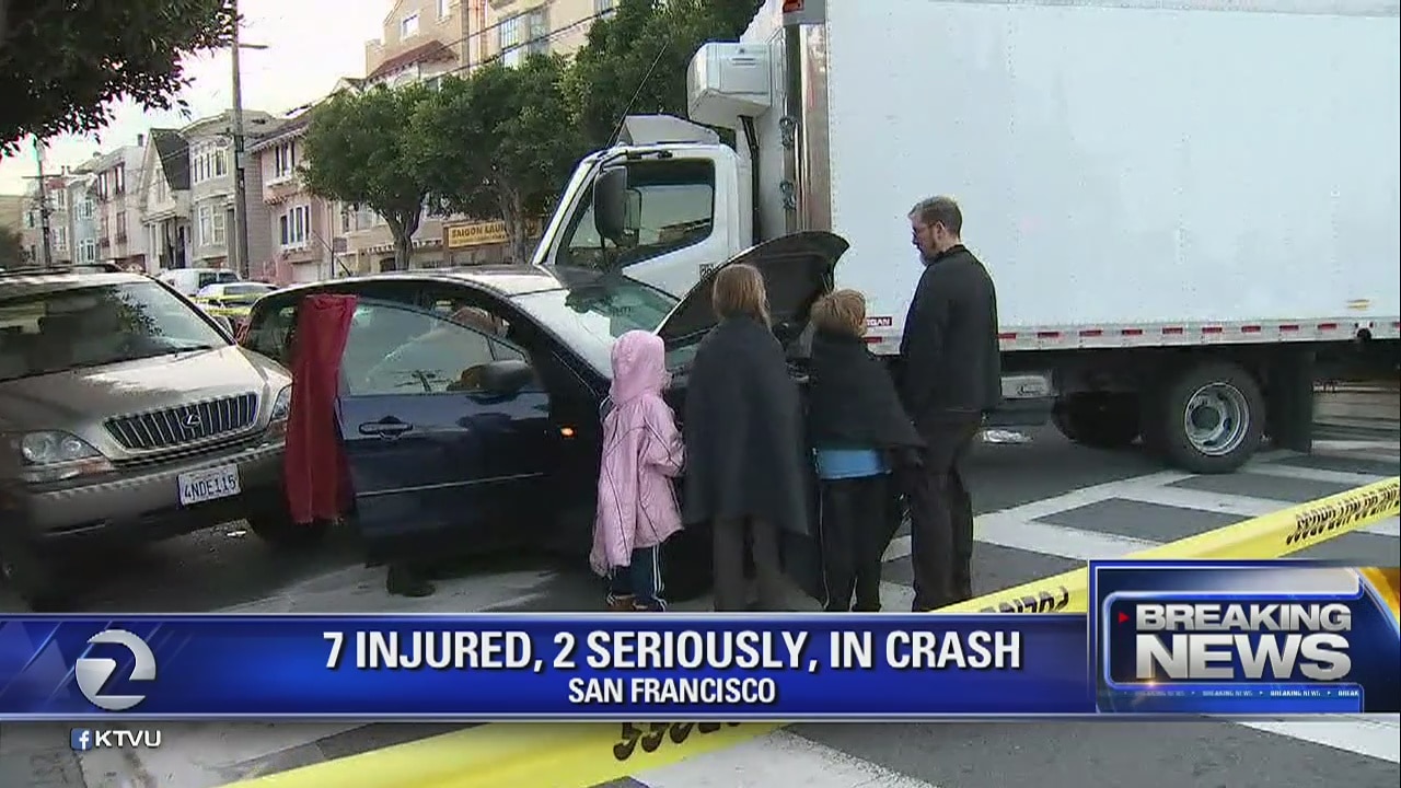 Vehicle strikes elderly pedestrians at Geary & 21st in San Francisco