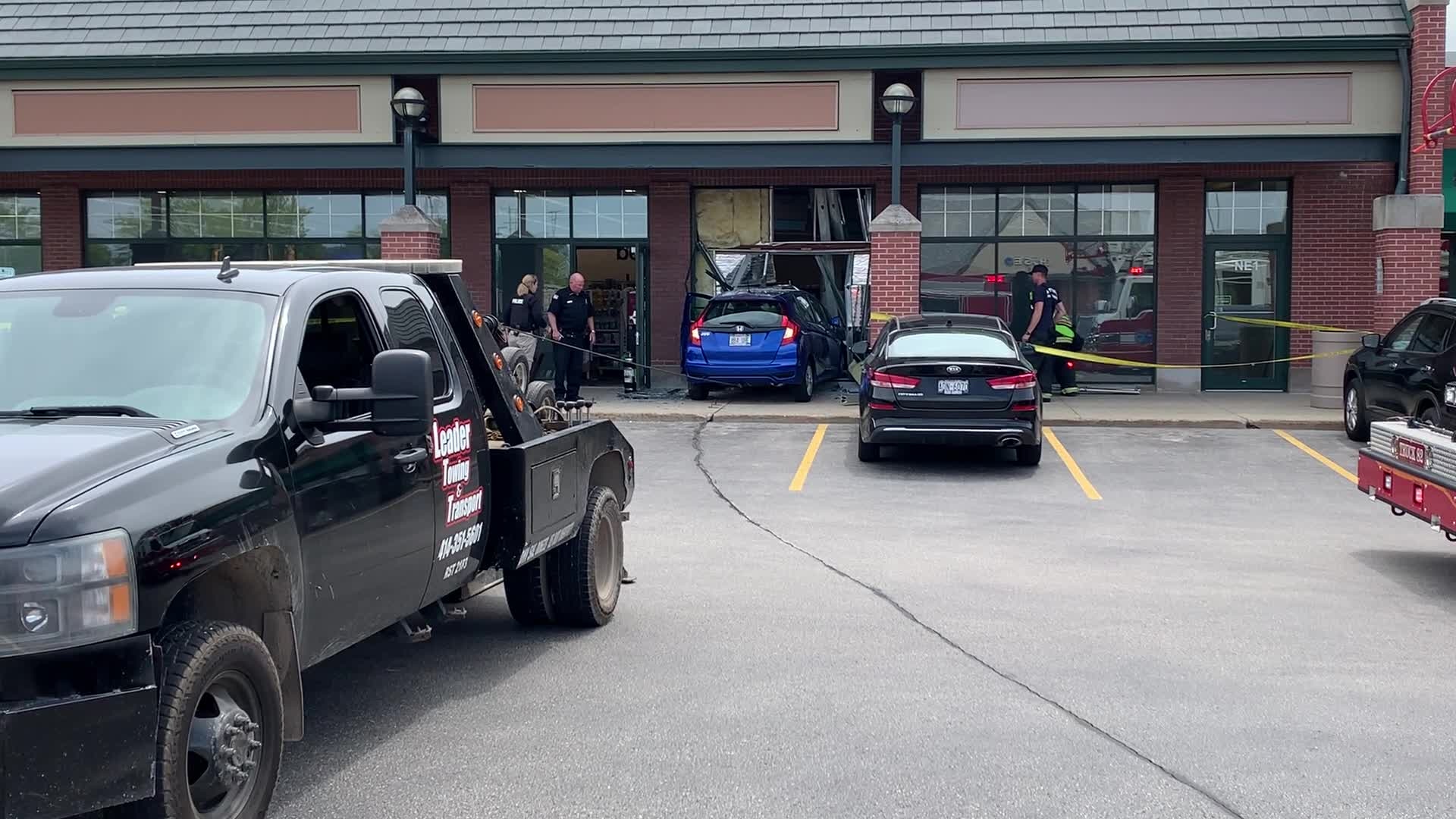 Car crashes into building on N. Port Washington Road
