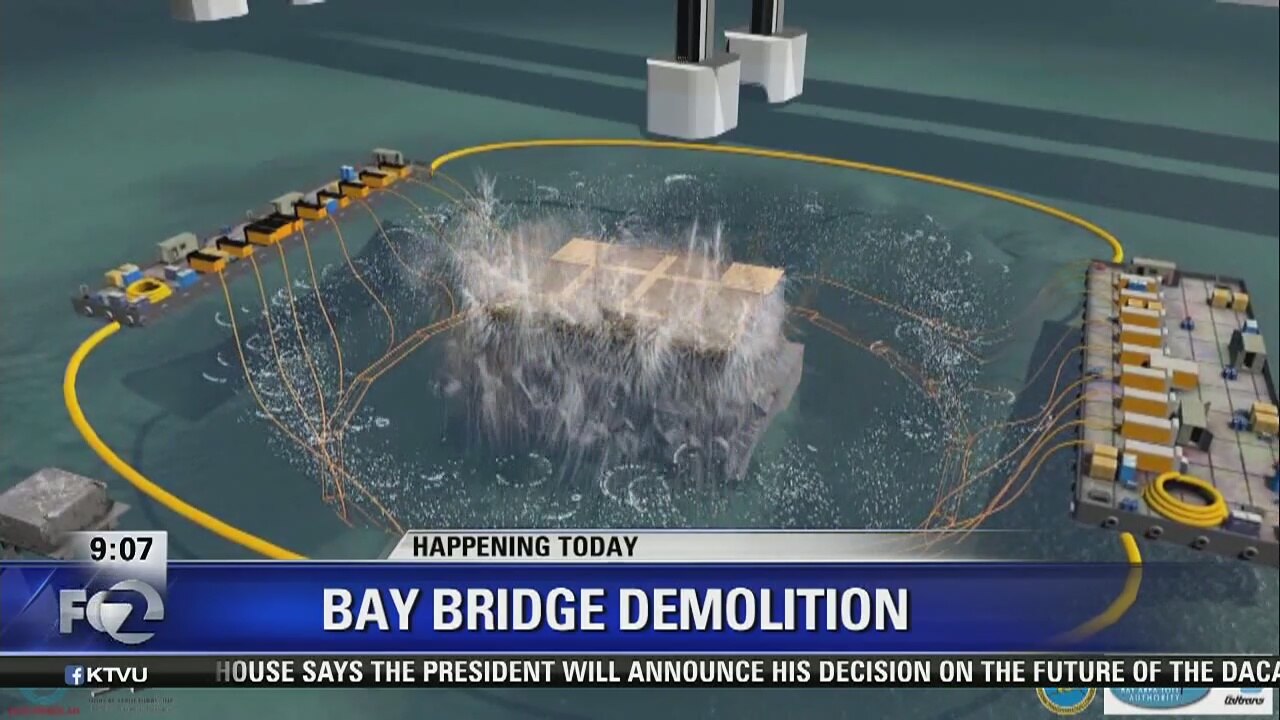 CalTrans removing final piers that used to hold up eastern span of the old Bay Bridge