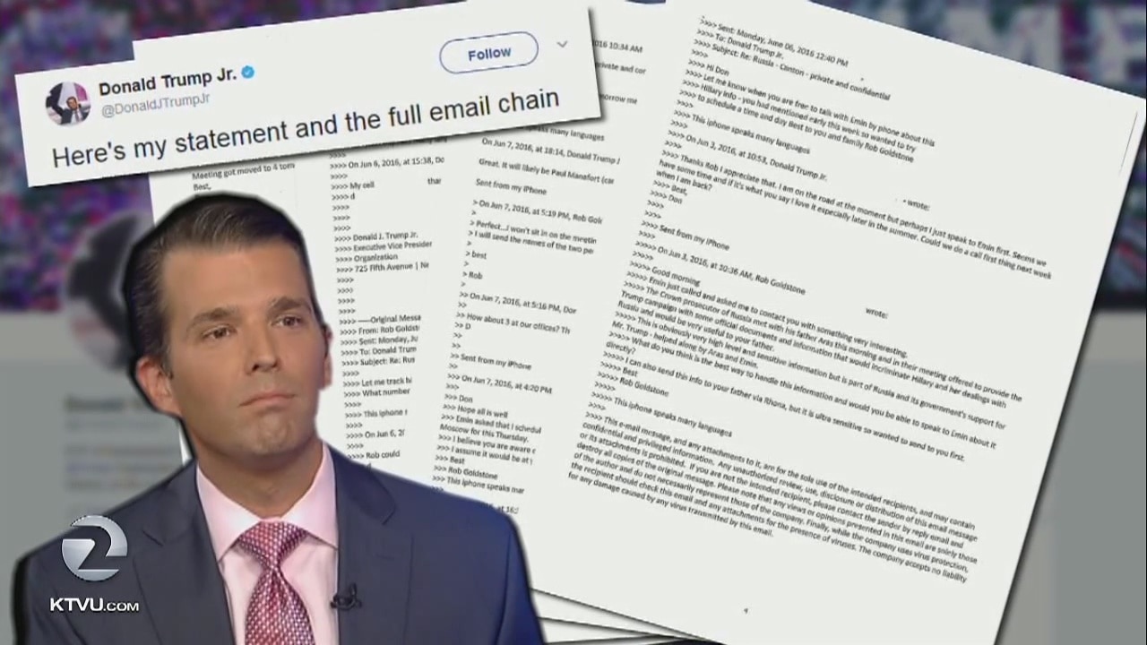 Emails show Trump Jr. embraced help said to be from Kremlin
