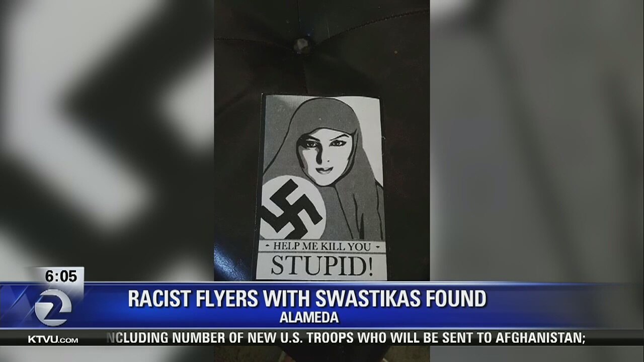Flier with swastika, woman in hijab found in Alameda