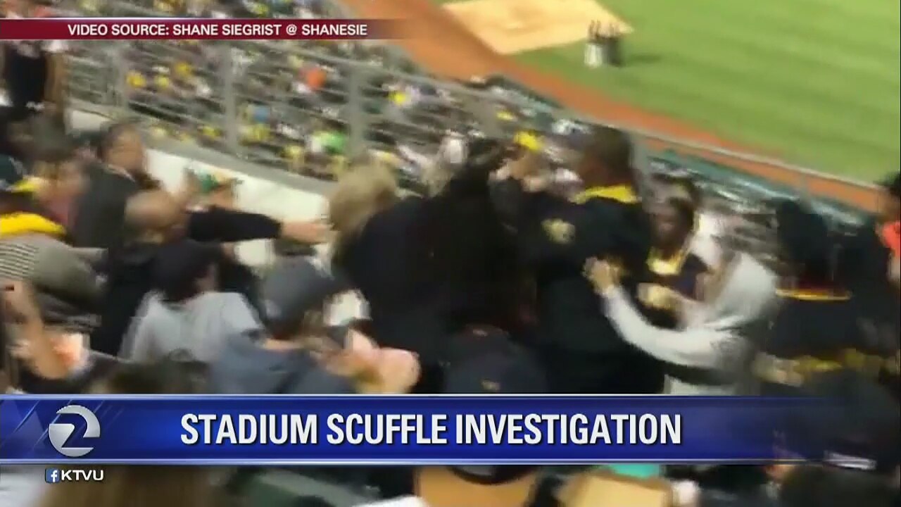 Female security guard fired after scuffle with A's fan at Battle of the Bay