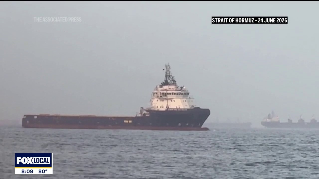 Iran hits boat in Strait of Hormuz