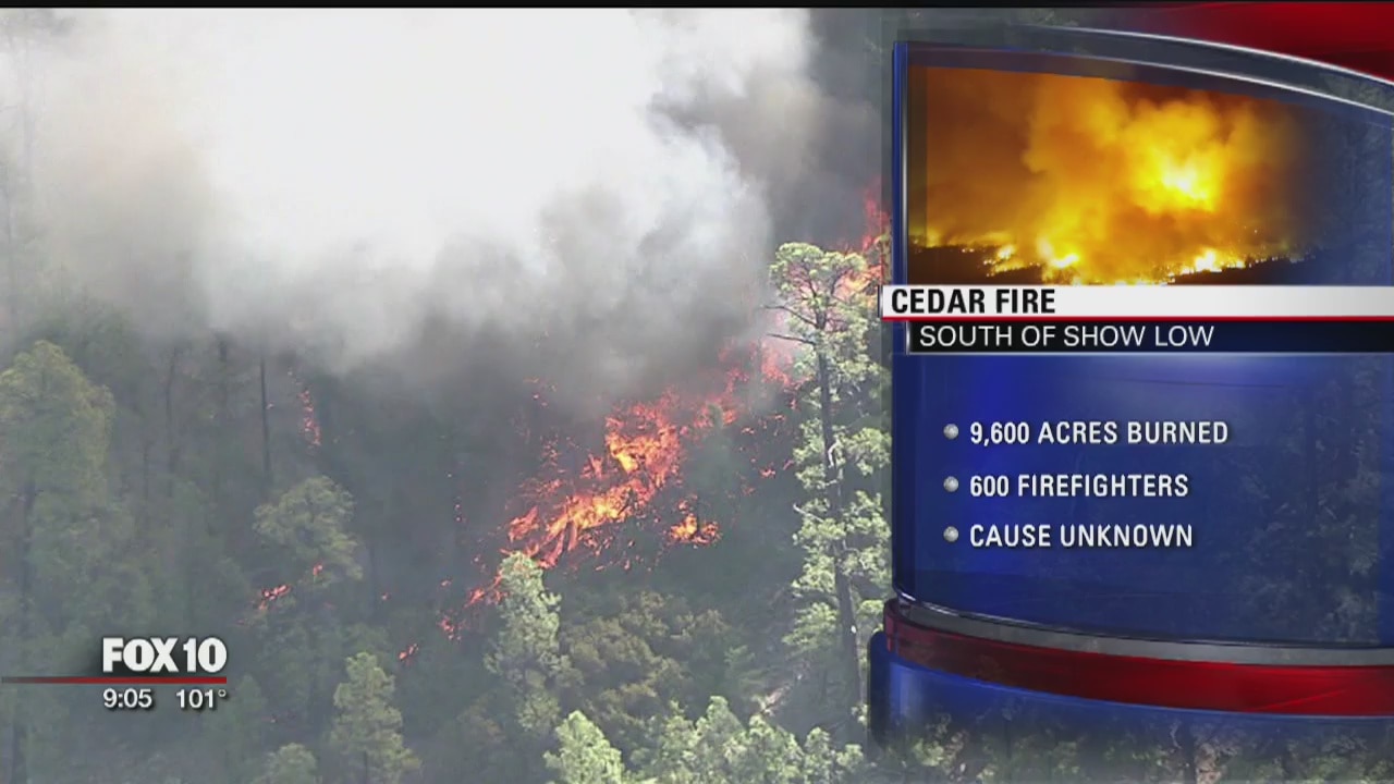 Cedar Creek fire continues to burn south of Show Low
