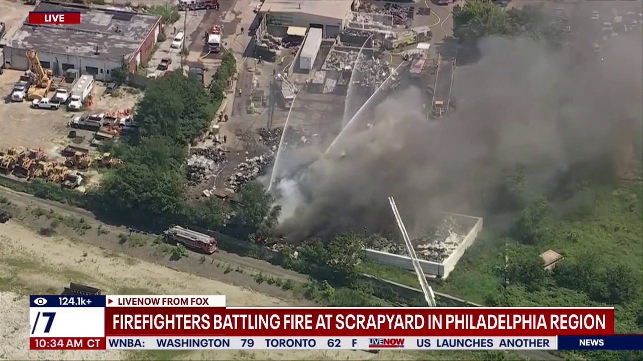 Fire at scrapyard just outside of Philadelphia