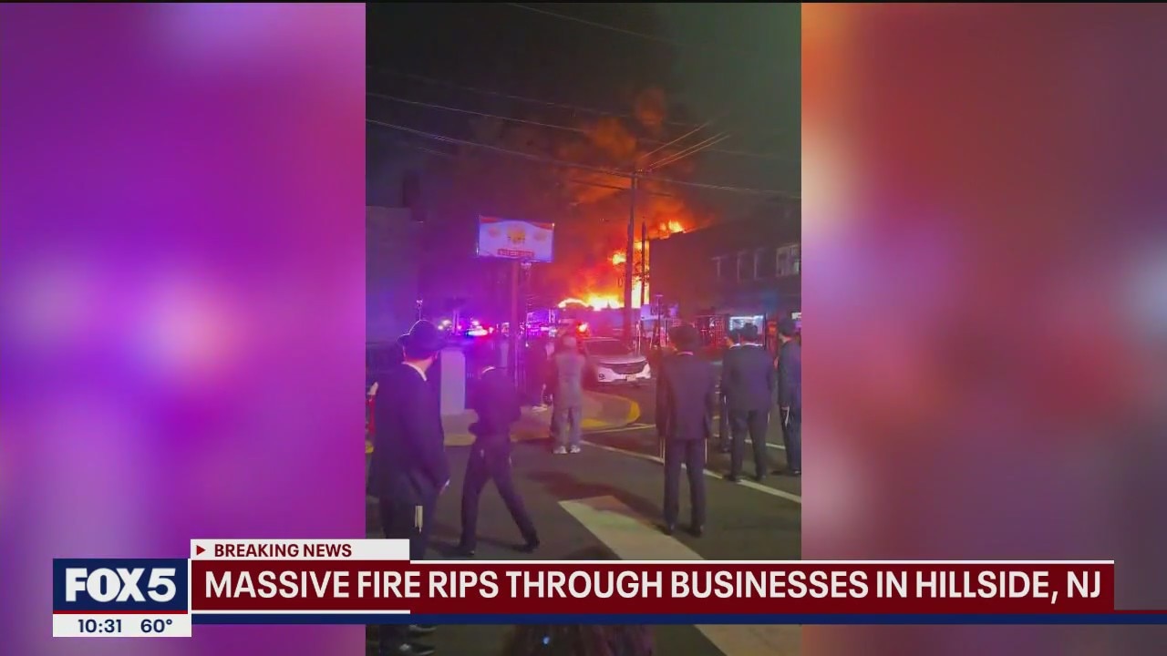 Cell phone video shows explosion spark massive fire in Hillside, NJ