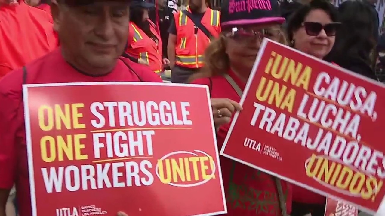 May Day march underway in DTLA 