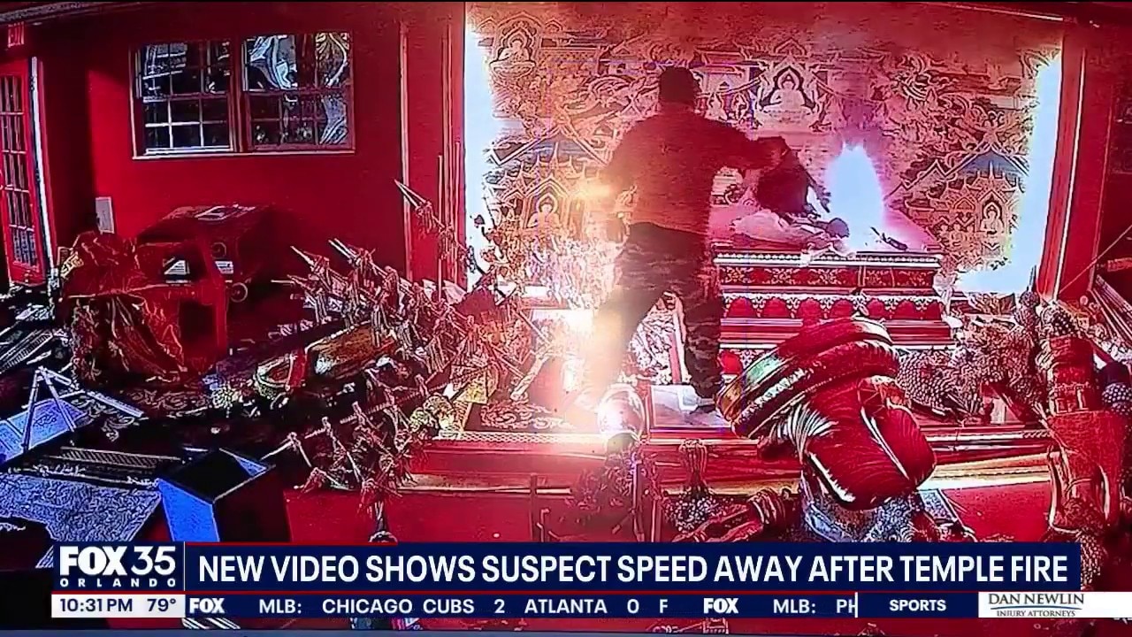 New video shows suspect fleeing after Sanford temple fire