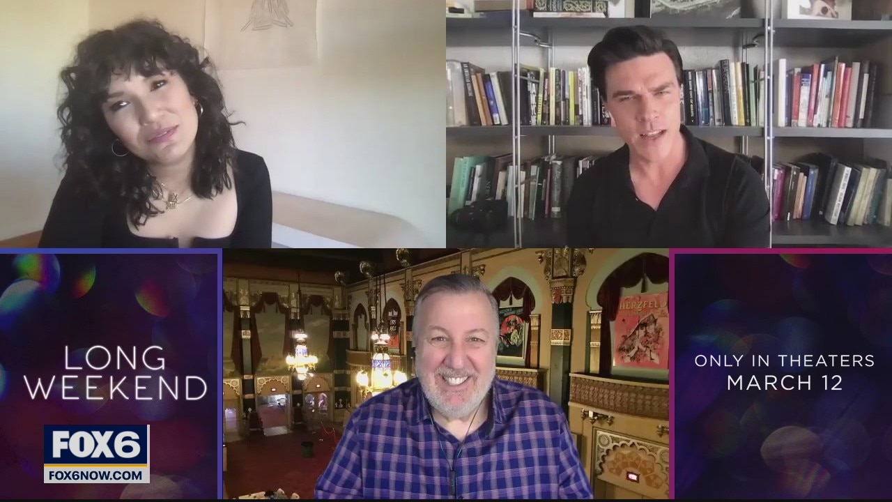 Gino talks with the stars of Long Weekend