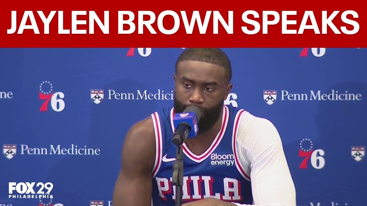 Jaylen Brown speaks at Sixers Media Day