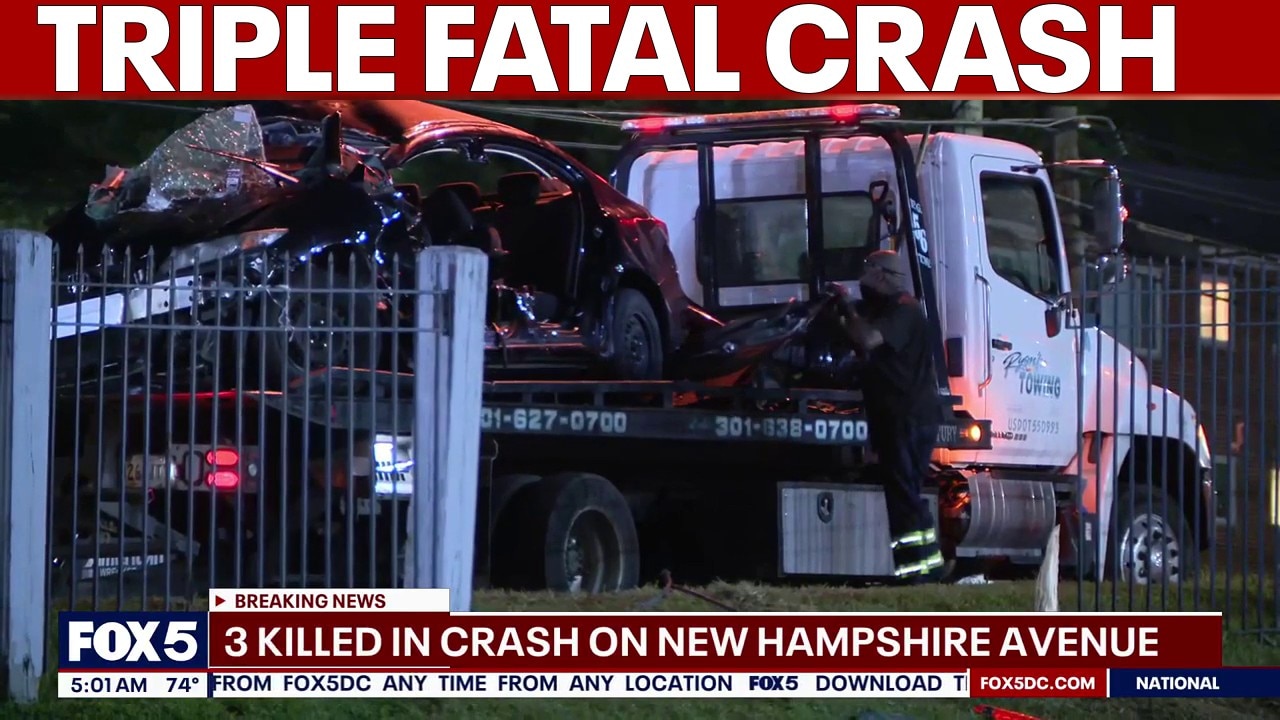 3 killed in crash involving motorcycle on New Hampshire Avenue in Prince George’s County