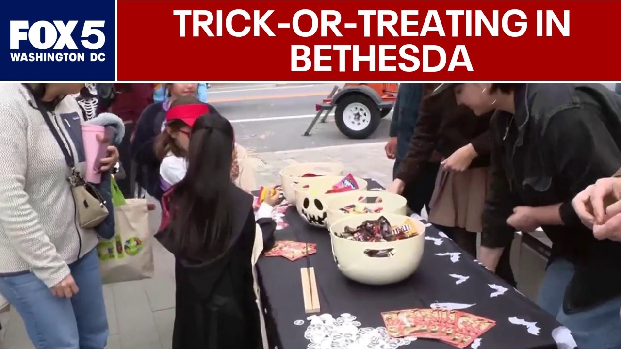 Trick-or-treating gets underway in downtown Bethesda