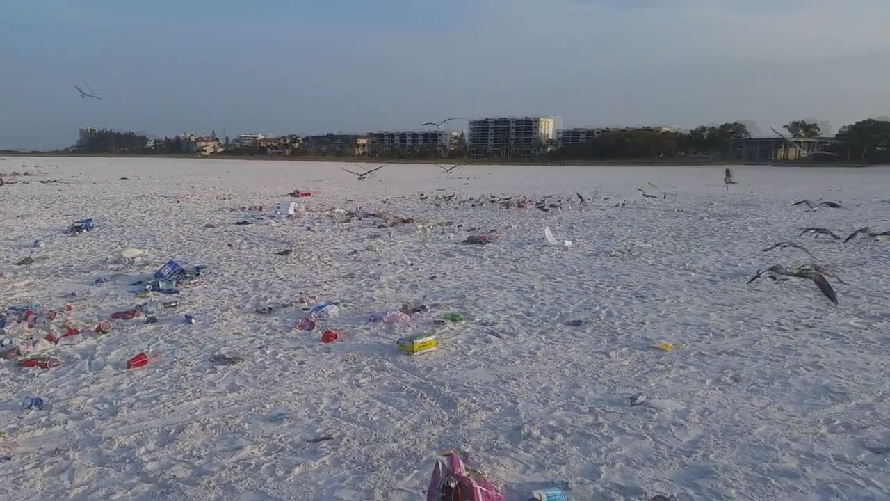 Siesta Key beach trashed after Memorial Day