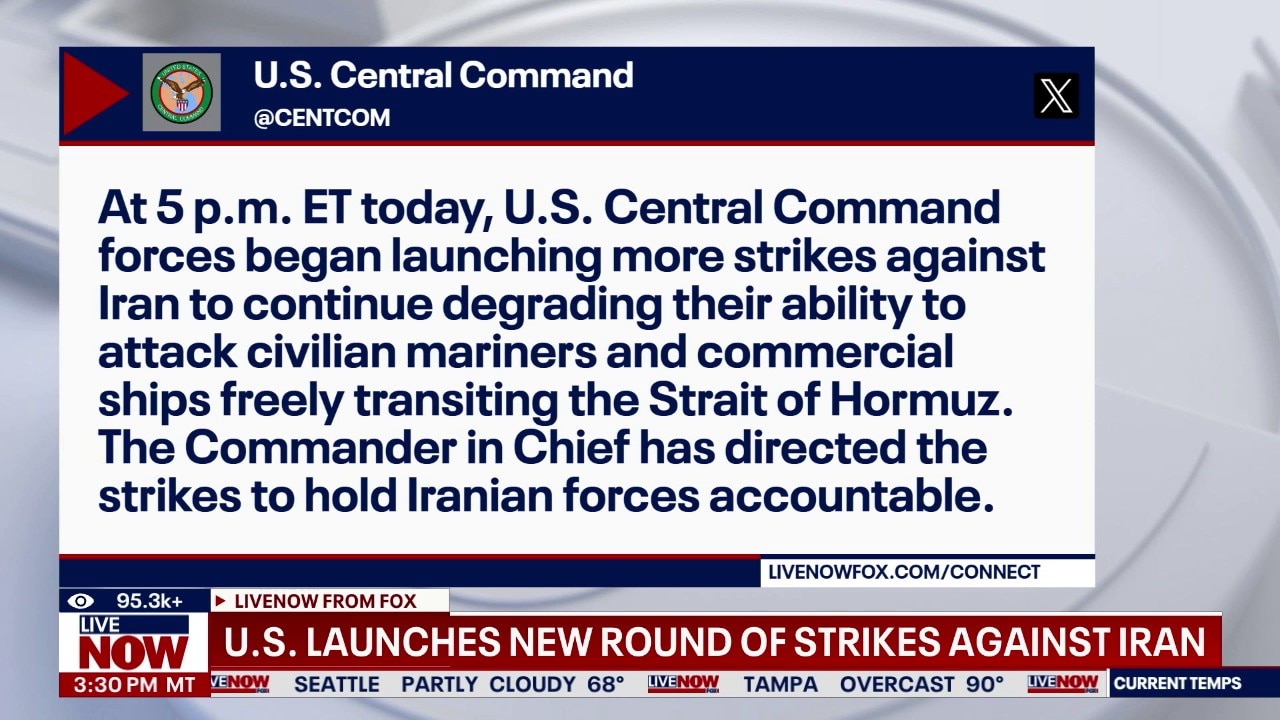 CENTCOM announces new strikes against Iran 