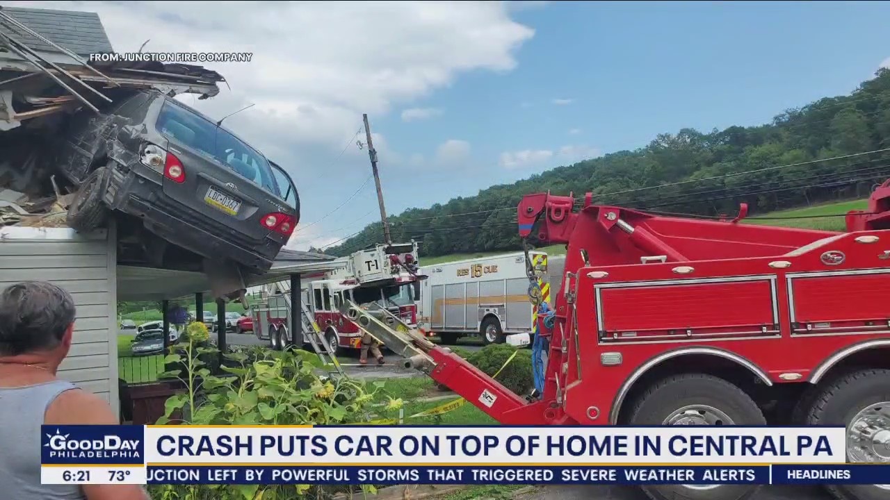 Car crashes into home in central Pennsylvania