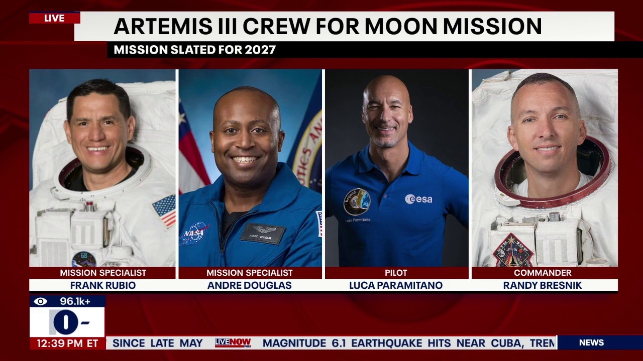 NASA reveals Artemis III crew for moon mission