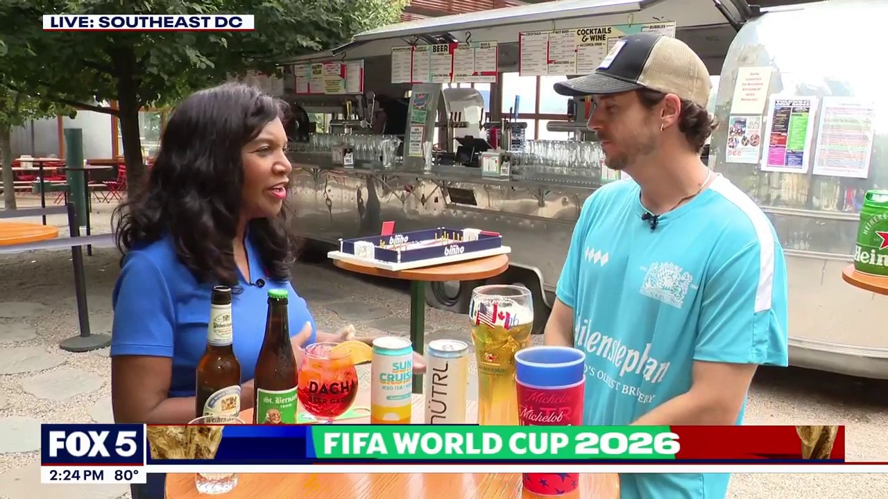 Watching World Cup at Dacha Beer Garden