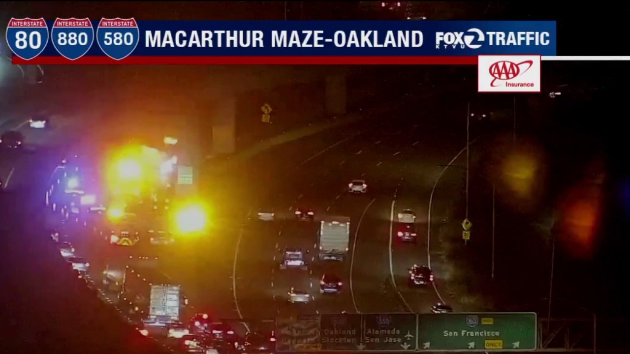 Major crash blocking lanes at MacArthur Maze