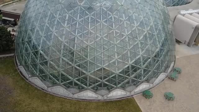Aerial view of the Mitchell Park Domes