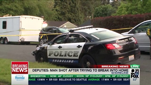 Man shot after tyring to break into Shoreline home