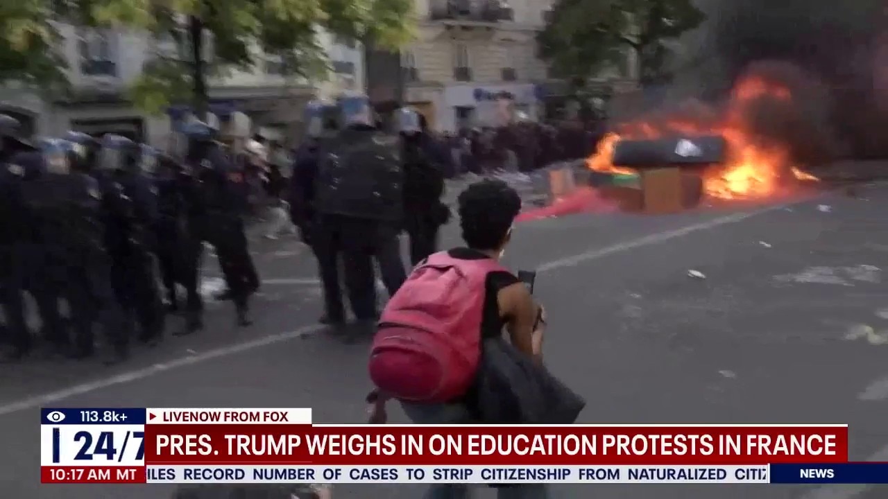Pres. Trump weighs in on France student protests
