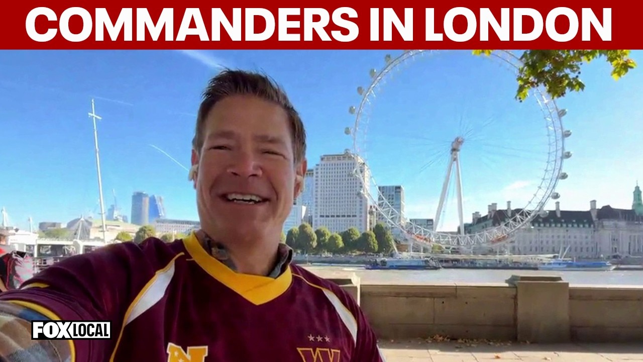 Steve Chenevey cheers on the Commanders in London