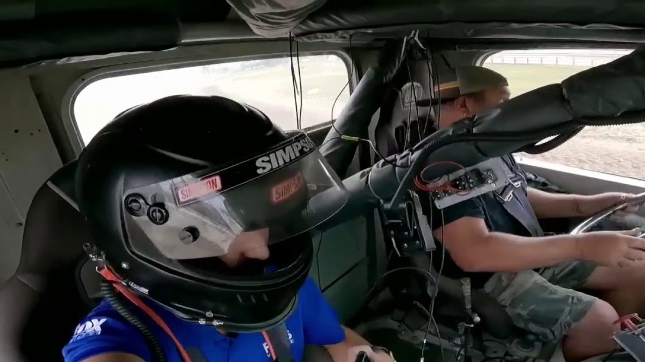 Semi-truck dirt track race in Wisconsin