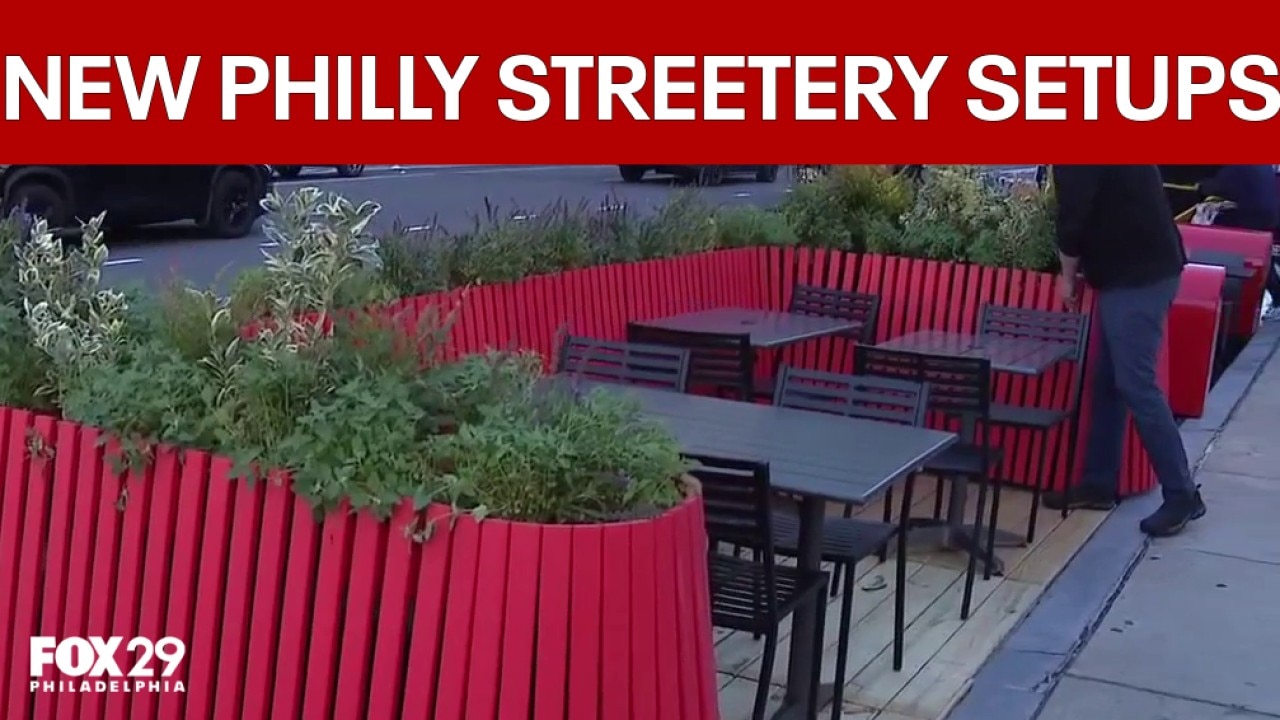 Philly previews new streetery setups at LOVE Park