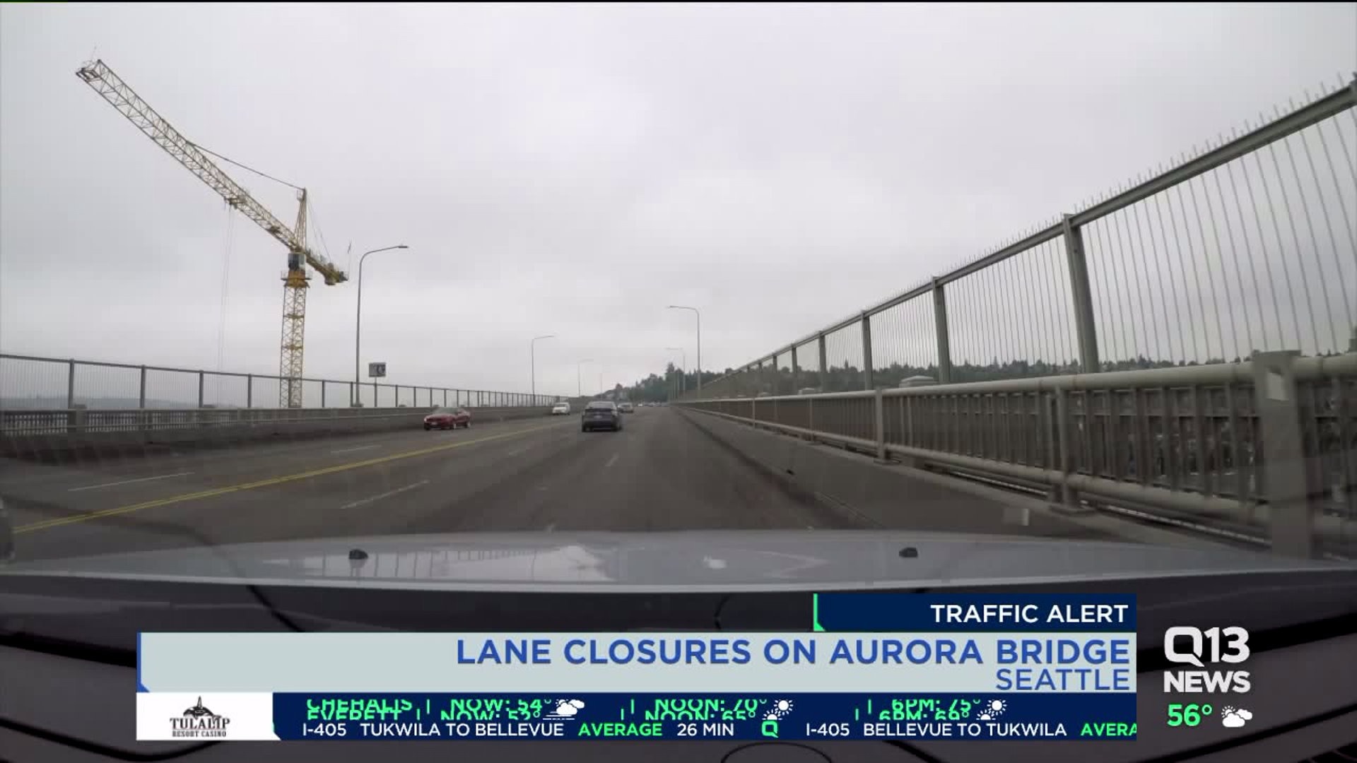 Lane closures on Seattle's Aurora Bridge