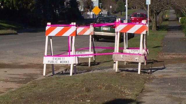 Cold temperatures likely caused a dozen water main breaks in Everett