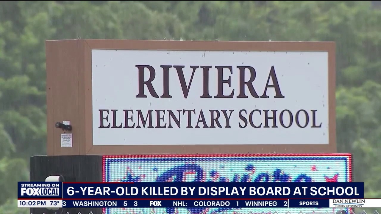 Boy, 6, killed by large video display board at elementary school