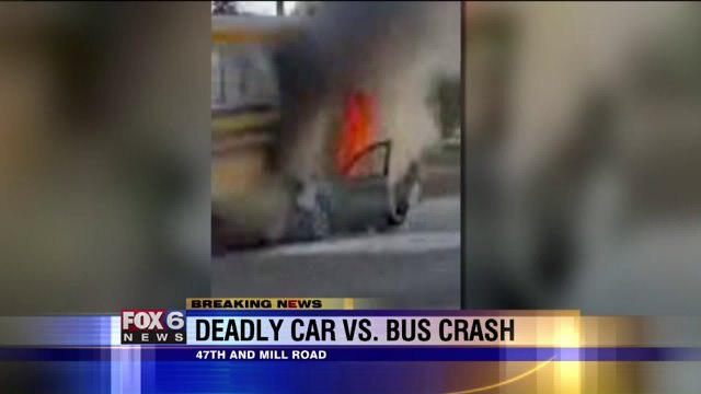 Car strikes school bus near 46th & Mill Road; 40-year-old man pronounced dead at scene