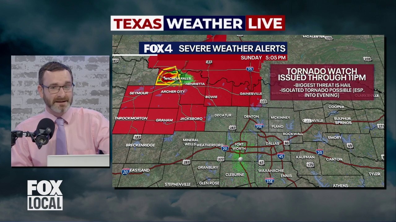 DFW Weather: Tornado watch issued for Sunday 