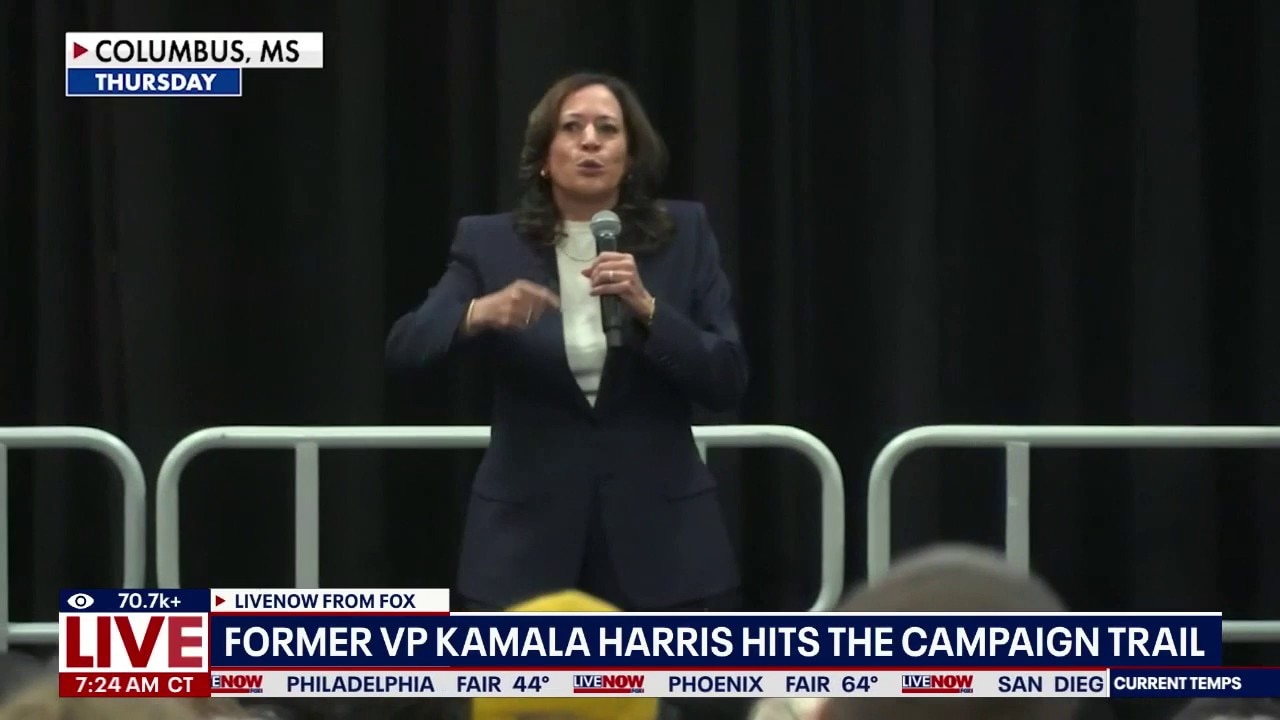 Fmr. VP Kamala Harris hits campaign trail