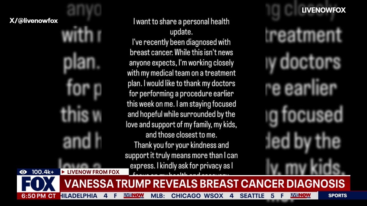 Vanessa Trump reveals breast cancer diagnosis